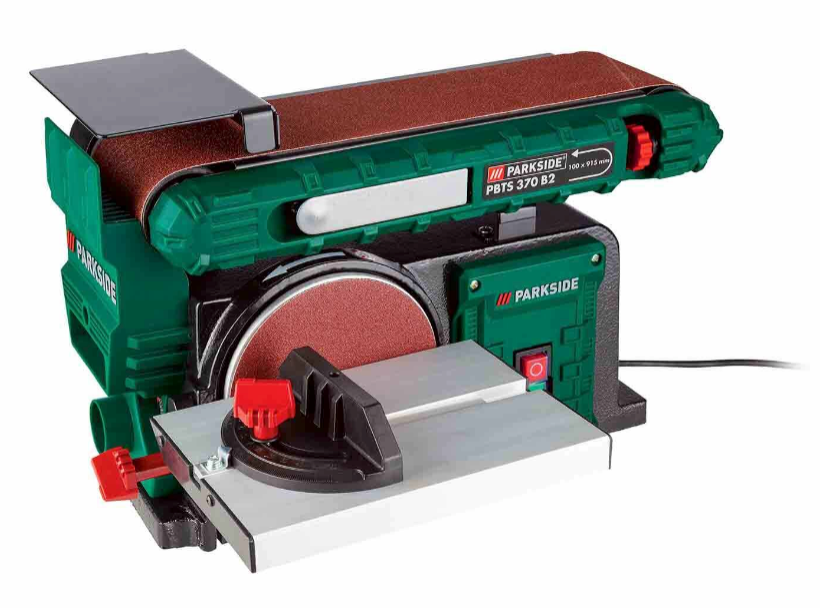 Máquina de lixagem de 370 W com montagem em calha e disco